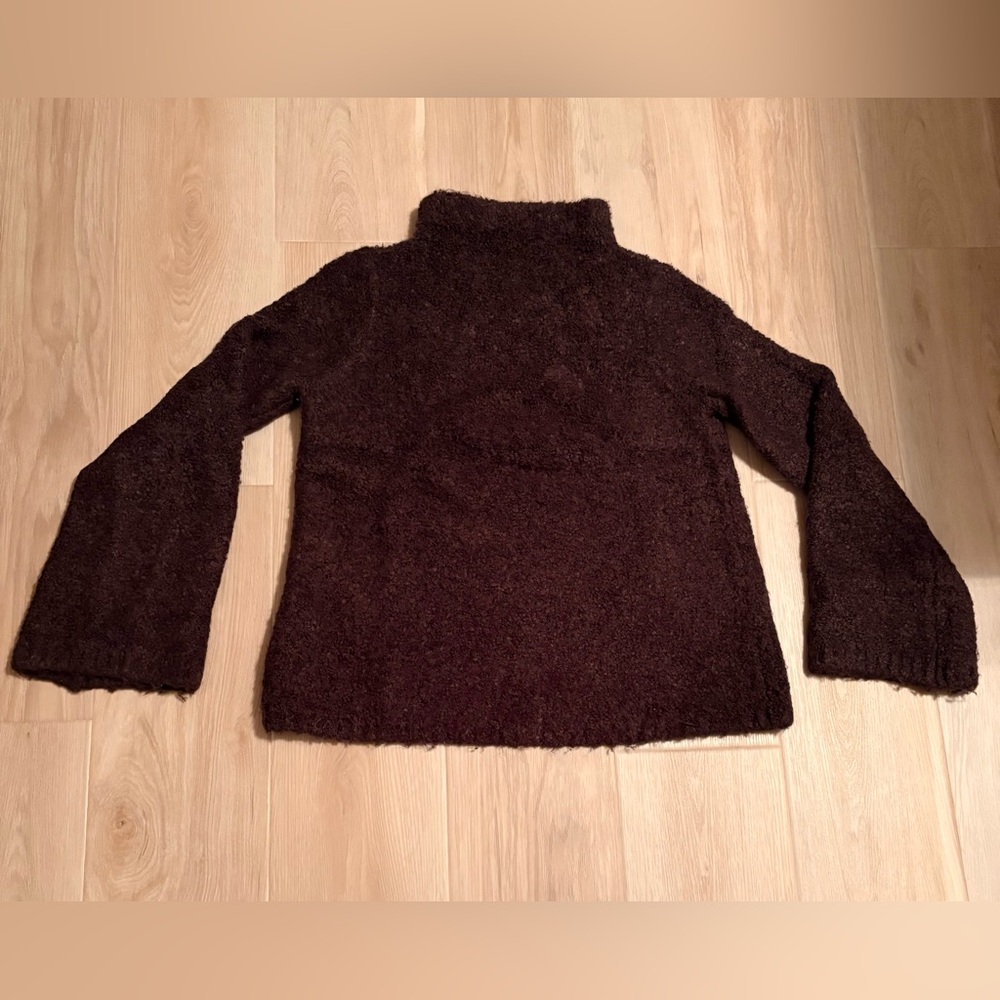 EUC Ann Taylor Boucle Rich Chocolate mock neck Sweater small